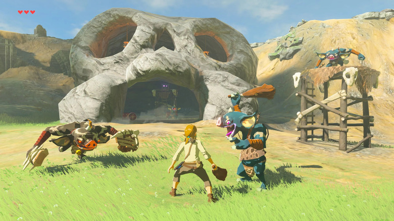 Link fights a band of bokoblins