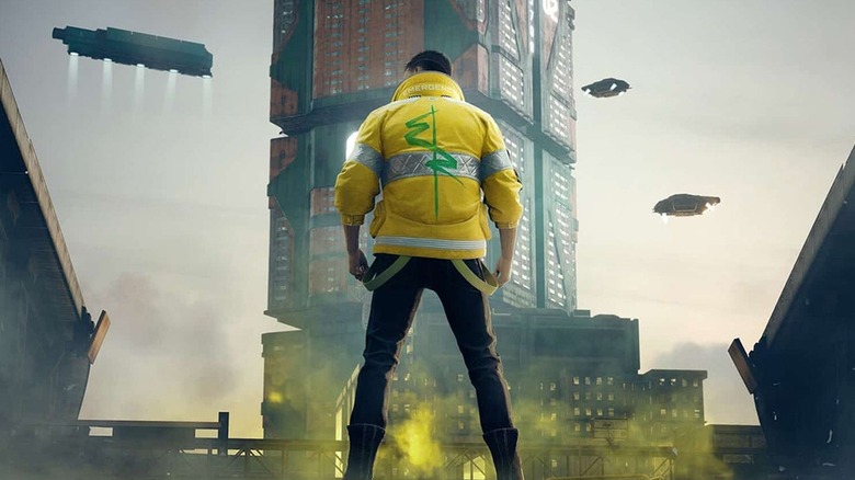 Cyberpunk 2077 V wearing the Edgerunner jacket