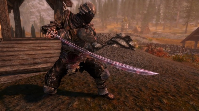 Warrior holding the Ebony Blade