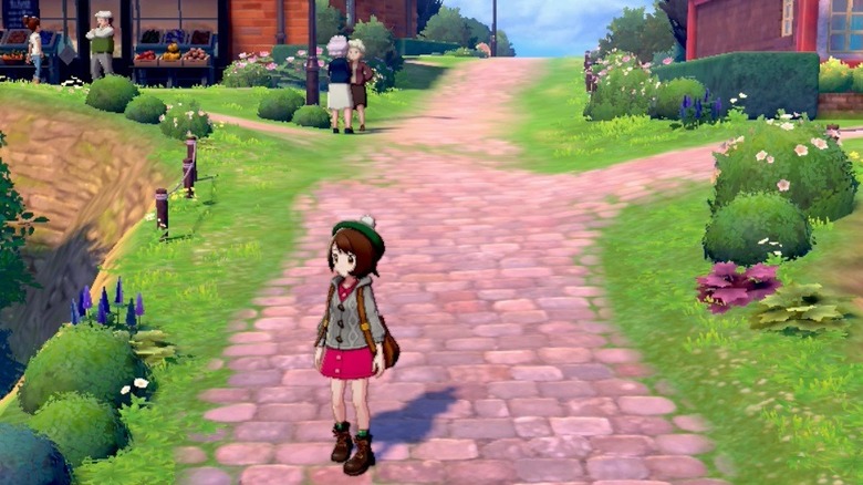 Pokemon Sword and Shield protagonist in town