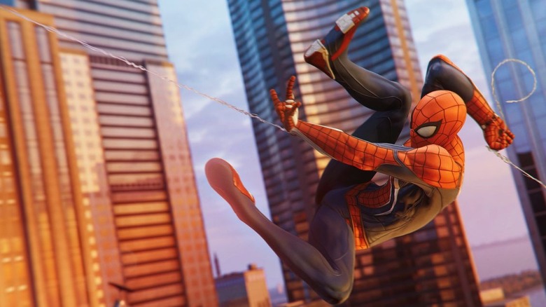 Spider-Man swings through Manhattan