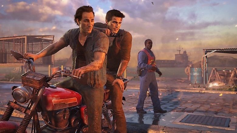 uncharted 4 thief's end nathan sam drake motorcycle chase