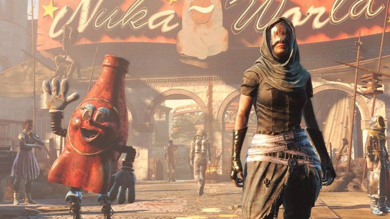 Nuka cola mascot and character with face covered