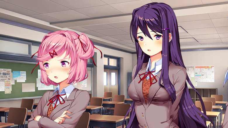 Natsuki and Yuri in school