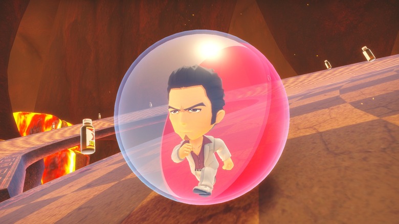 Kiryu running in a ball