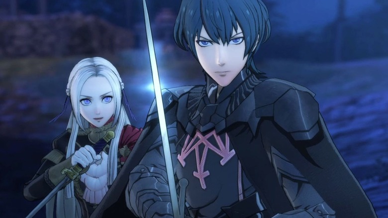 Byleth readies blade