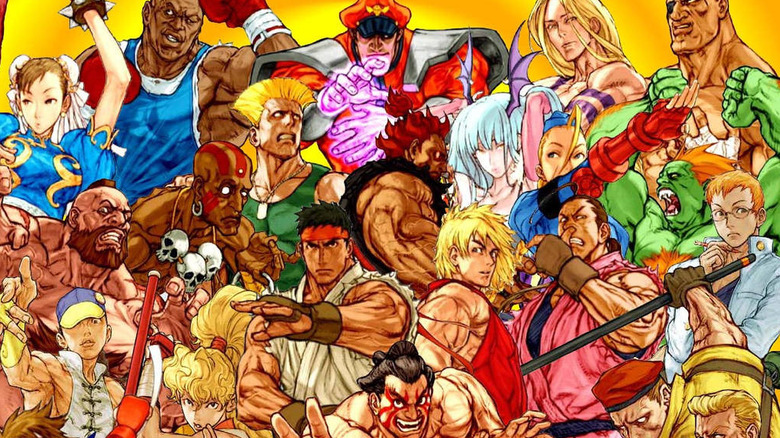 FIghters from Street Fighter and SNK games