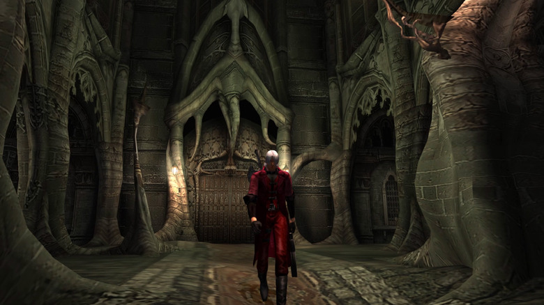 Dante walking through castle
