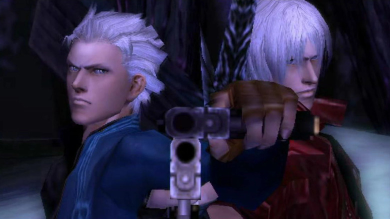 Dante and Vergil draw pistols