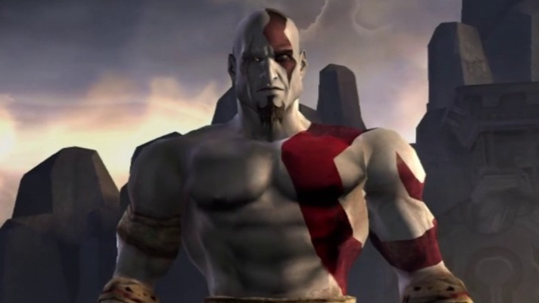 Kratos looking stern
