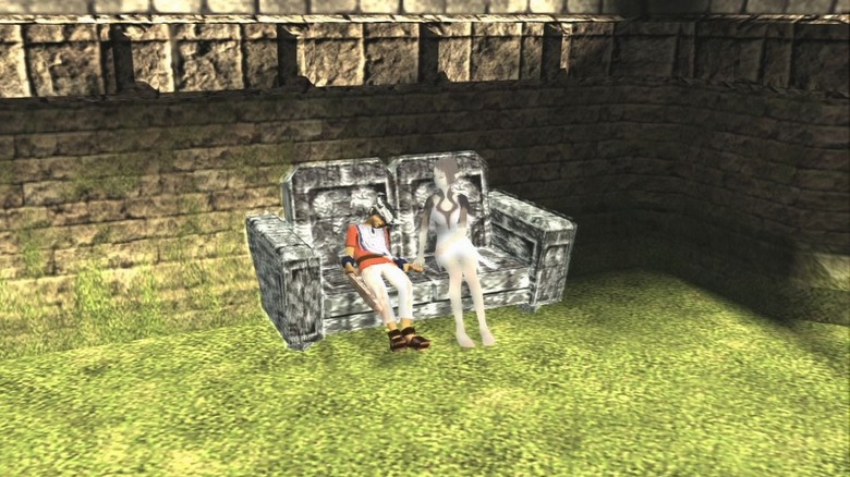 ico and Yorda sitting on chair