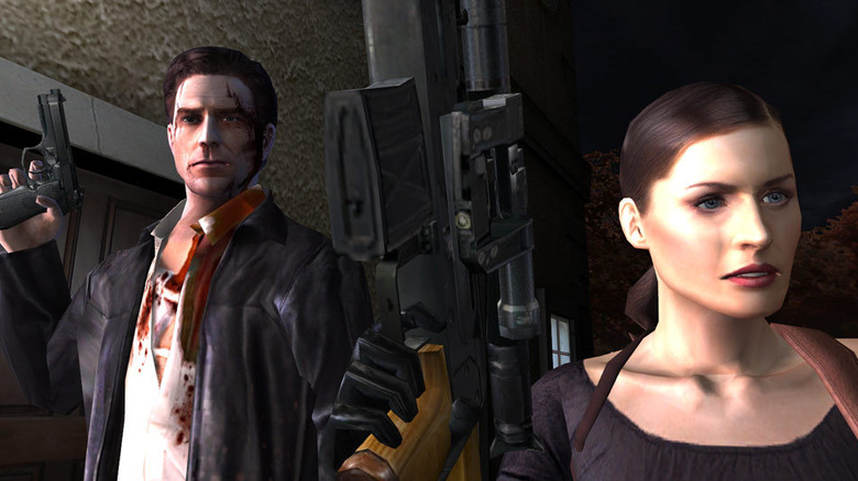 Max Payne and Mona Sax holding guns