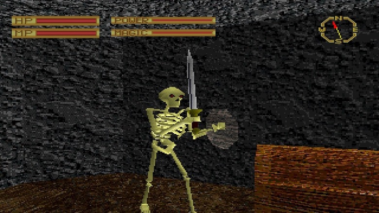 Player encountering a skeleton