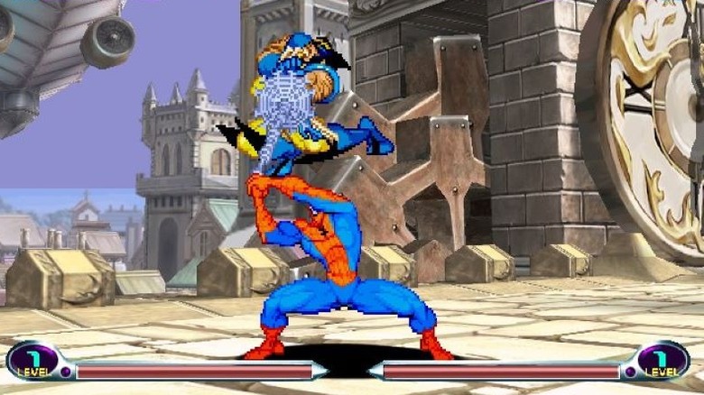 Spiderman throwing Wolverine