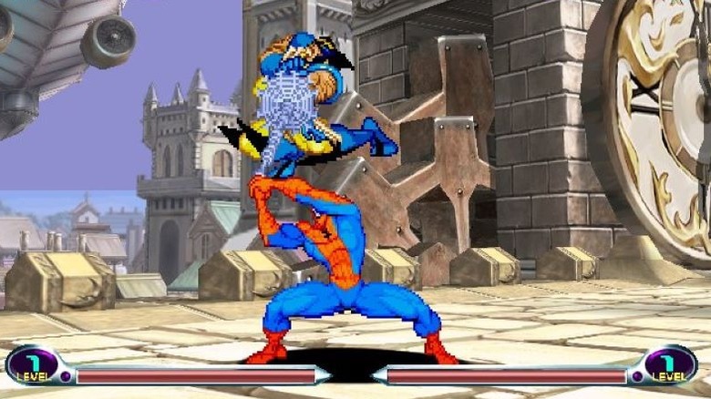 Spiderman throwing Wolverine