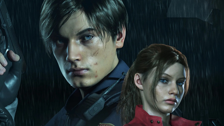 Leon Kennedy and Claire rain