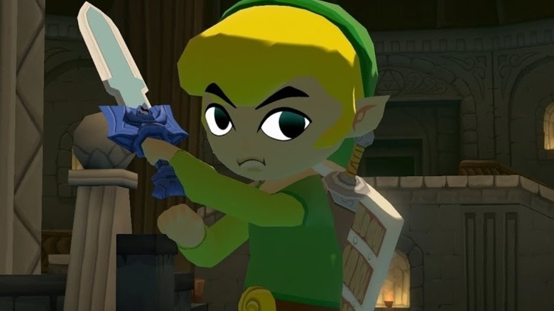 Toon Link holding master sword