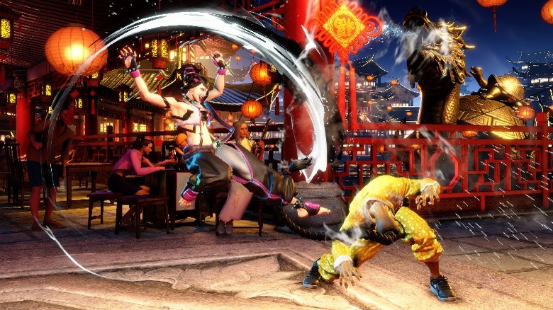Street Fighter characters fighting