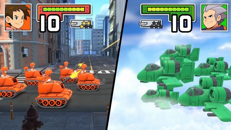 Advance Wars Re-Boot combat screen