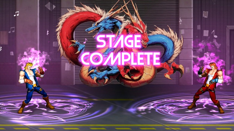 Double Dragon Neon stage complete screen