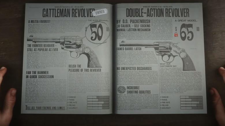 Red Dead Redemption 2 weapon catalog