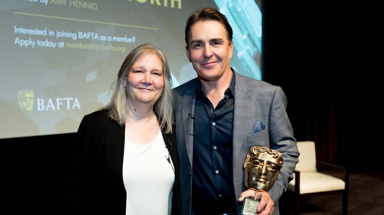 Amy Hennig and Nolan North