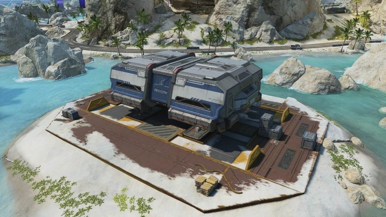 Apex Legends IMC Armory on beach