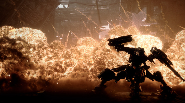 Mech explosion in Armored Core trailer