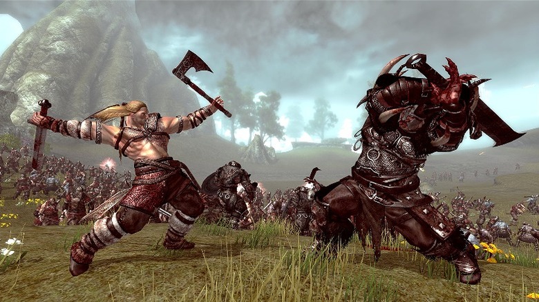 Skarin battles orc