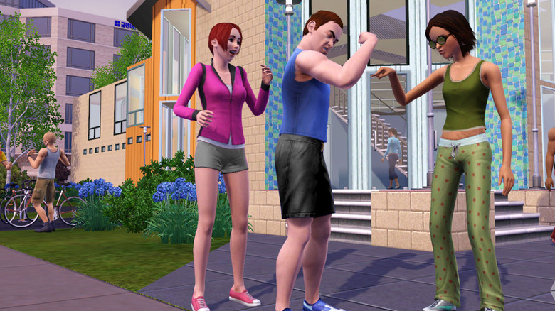 Sims hanging out