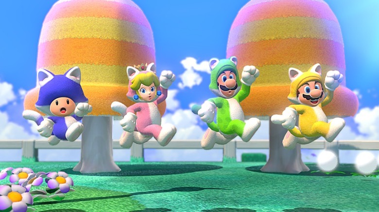 Mario Party jumping in animal suits