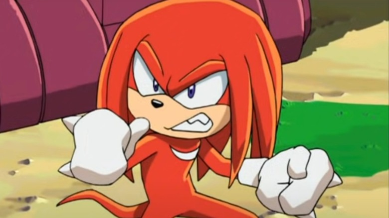 Knuckles shouts at Robotnik