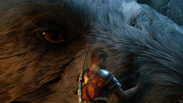 Atreus petting Fenrir