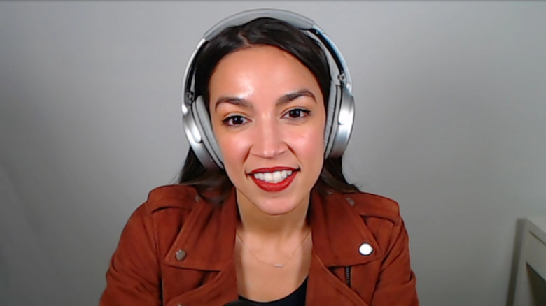 AOC with headphones