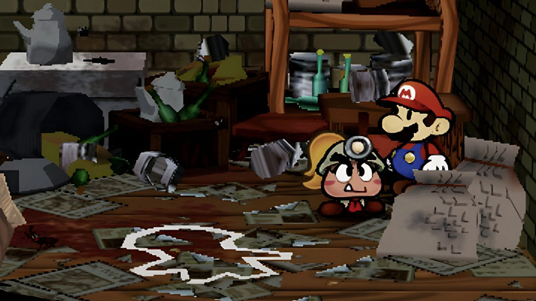 Mario and Goombella find a murder scene