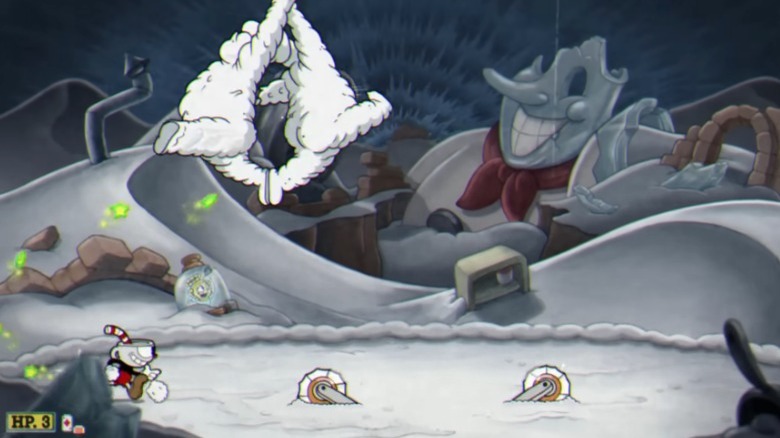 Cuphead dodging salt-people