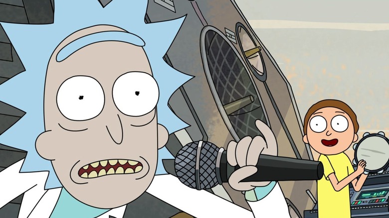 Rick and Morty Rick with mic