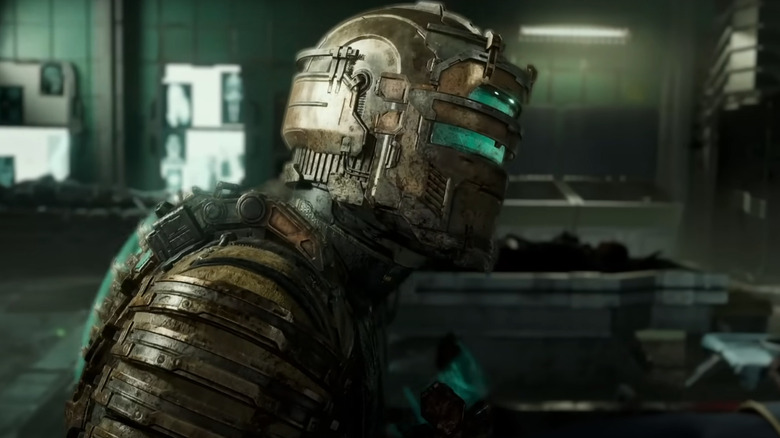 Isaac Clarke from Dead Space wearing helmet