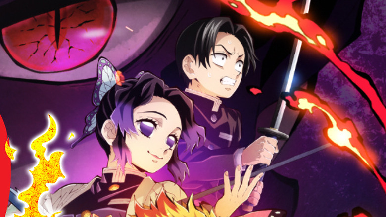 Zenitsu Nezuko and Tanjiro with Flaming Sword