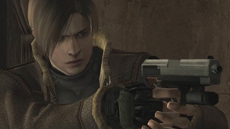 Leon Kennedy points pistol