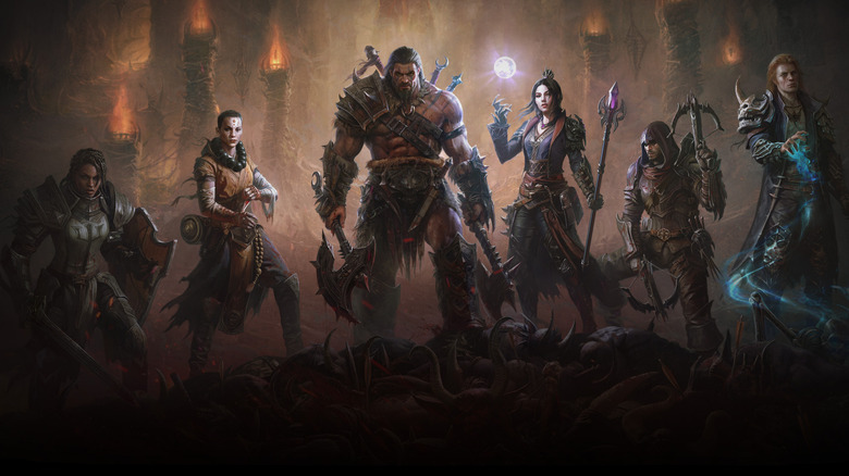 "Diablo Immortal" characters posing