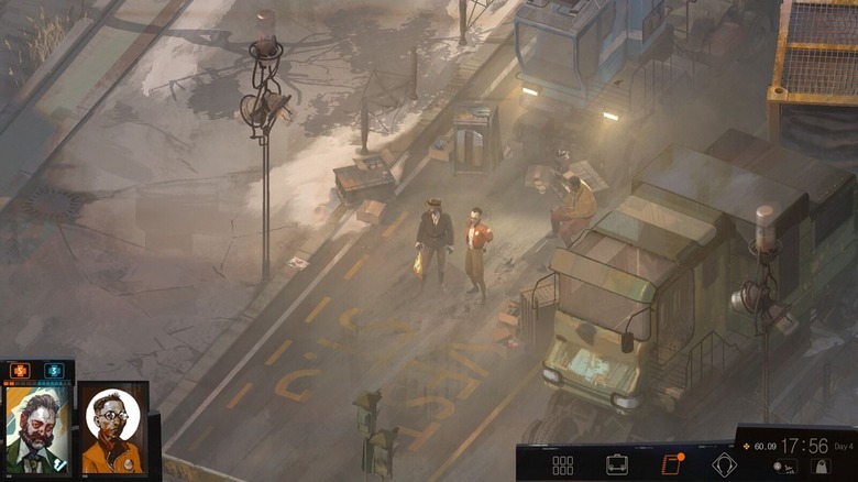 Disco Elysium characters on the street
