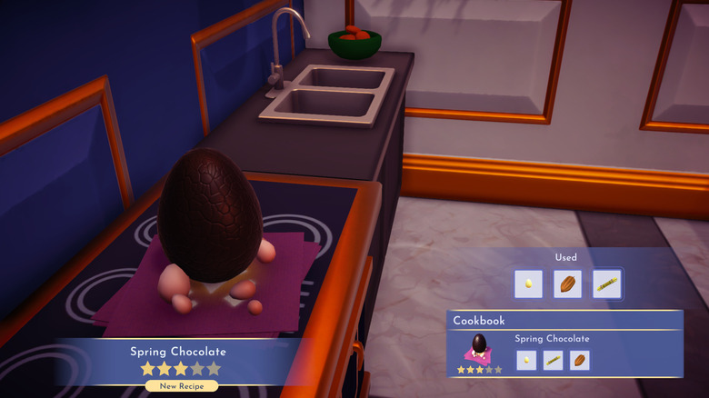 Chocolate egg on stove