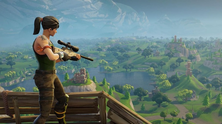 Fortnite sniper overlooking map