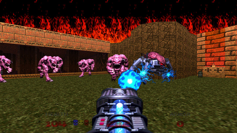 Doom 64 shooting pinkies and arachnotron 