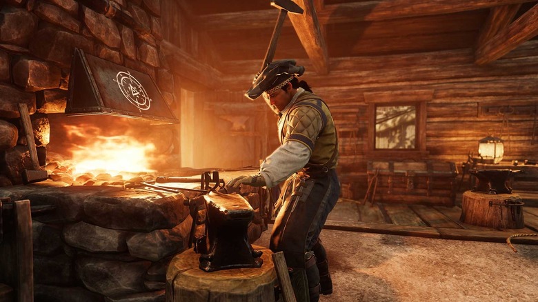blacksmith on anvil