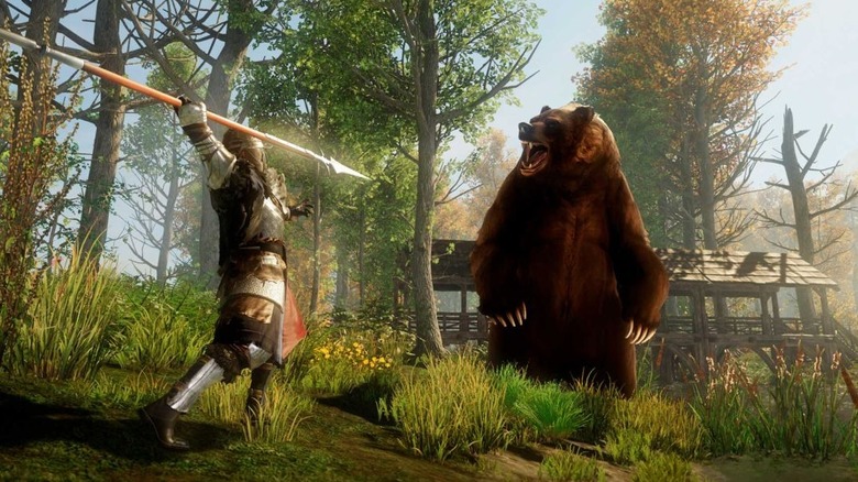 spear hunting bear