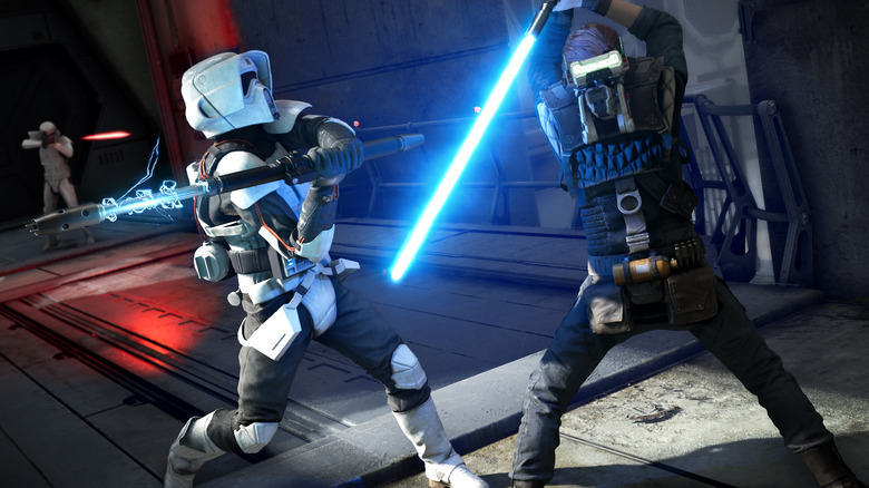 Stormtrooper fighting another person