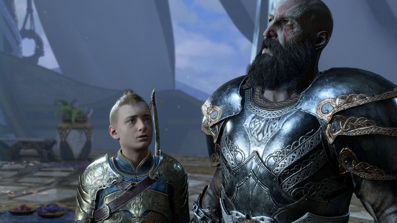 Atreus looking towards Kratos