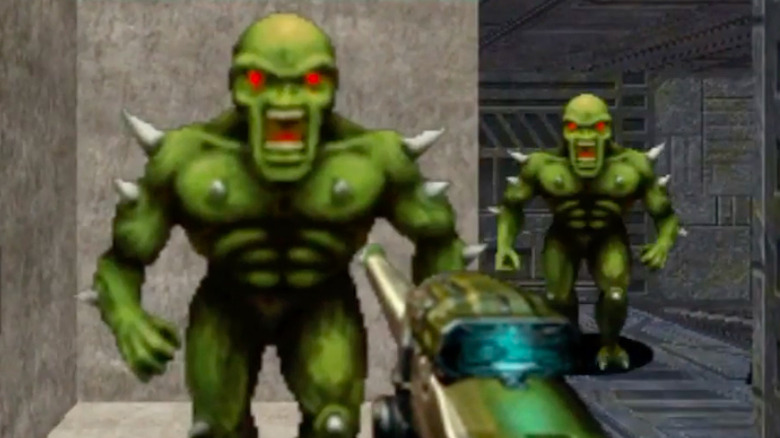 Fighting demons in Doom 2 RPG